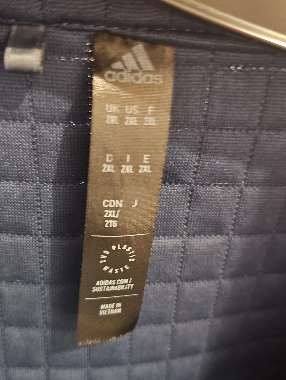 Adidas Men's Quilted Half-Zip Sweater Jacket - Blue - Picture 6 of 7